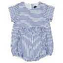 Barboteuse BOURSE- seersucker rayures bleues