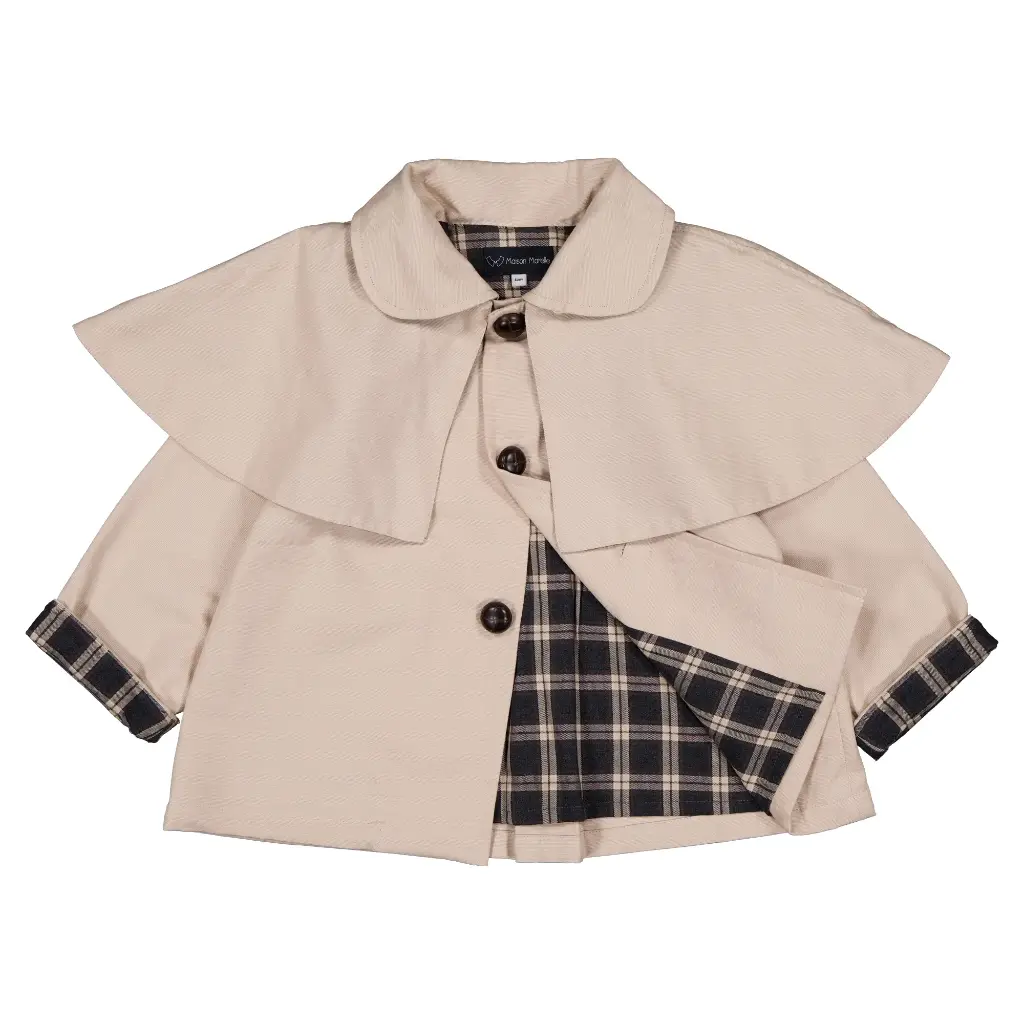Veste SHERLOCK- beige cape amovible