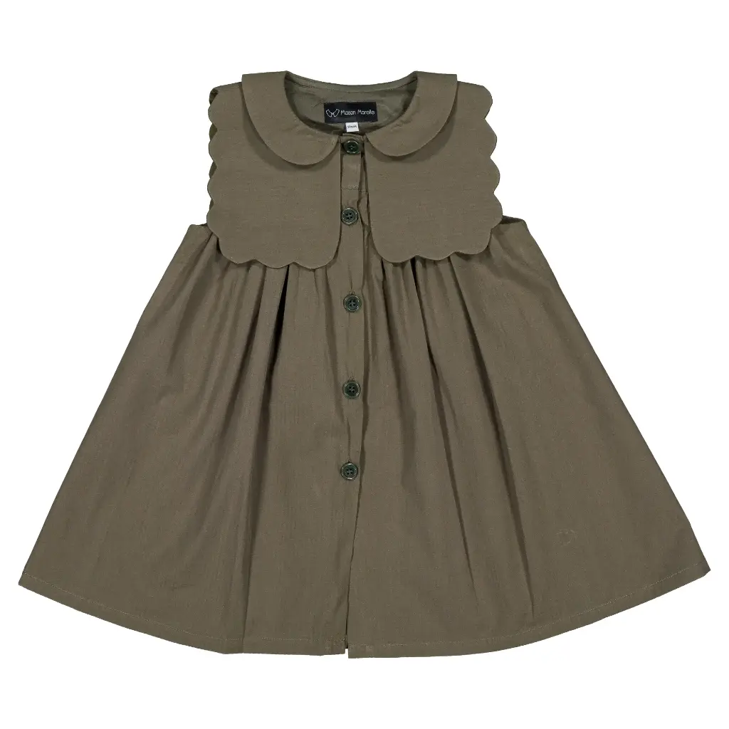 Robe ELYSÉE - seersucker verte