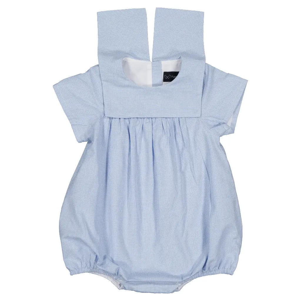 Barboteuse BOURBON- MC bleue col marin