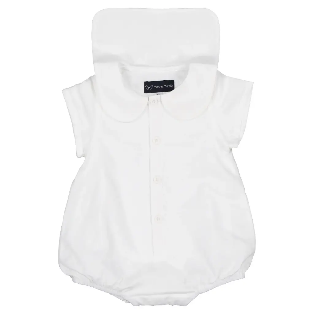 Barboteuse BASILIQUE-lin blanc