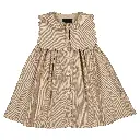 Robe ELYSÉE - Beige fines rayures