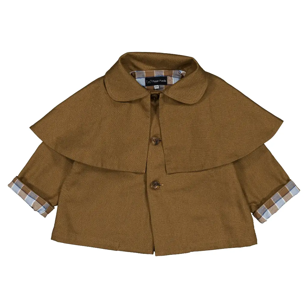 Veste SHERLOCK- marron cape amovible
