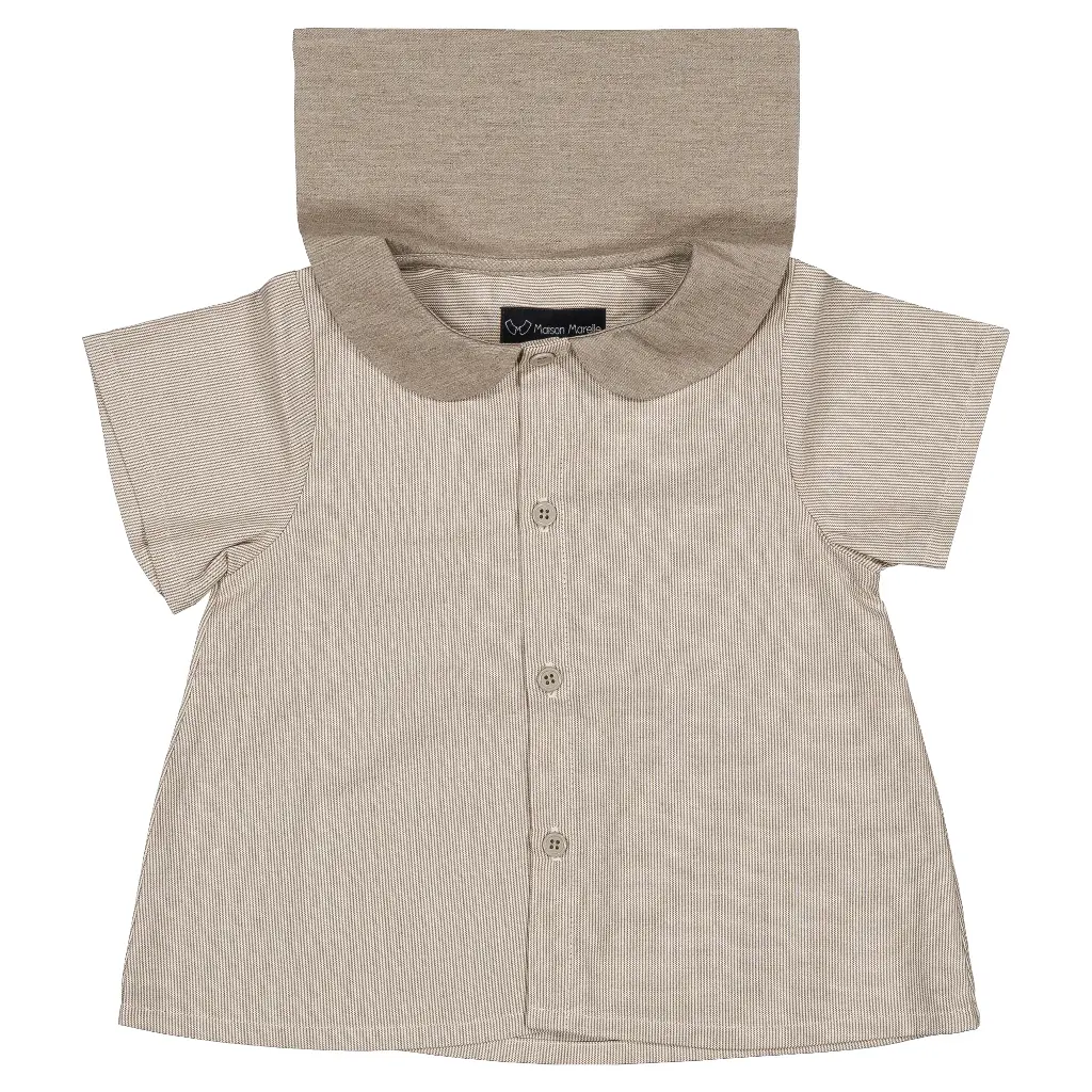 Blouse MONCEAU- fines rayures taupe