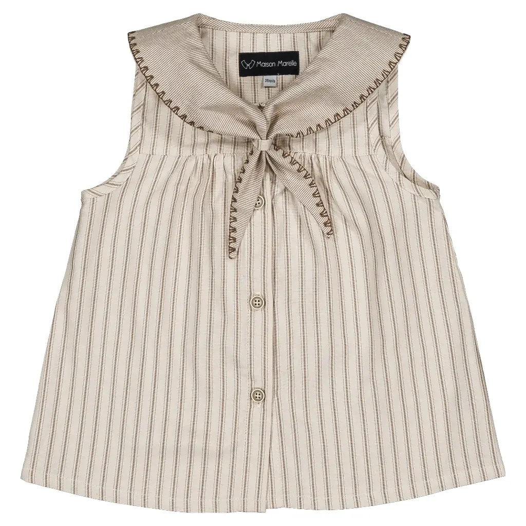 Blouse TRUDAINE- rayures beige&crème
