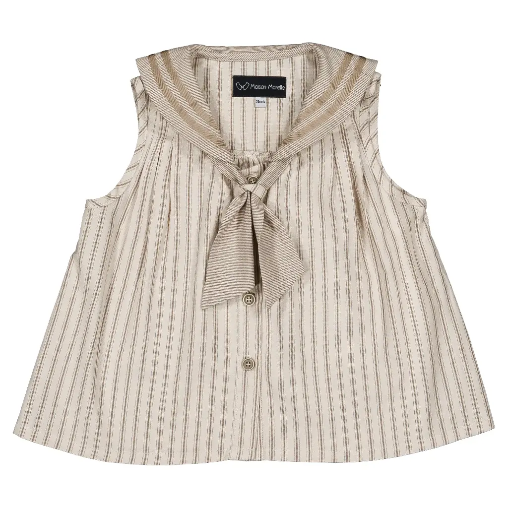Blouse MUETTE- rayures sable
