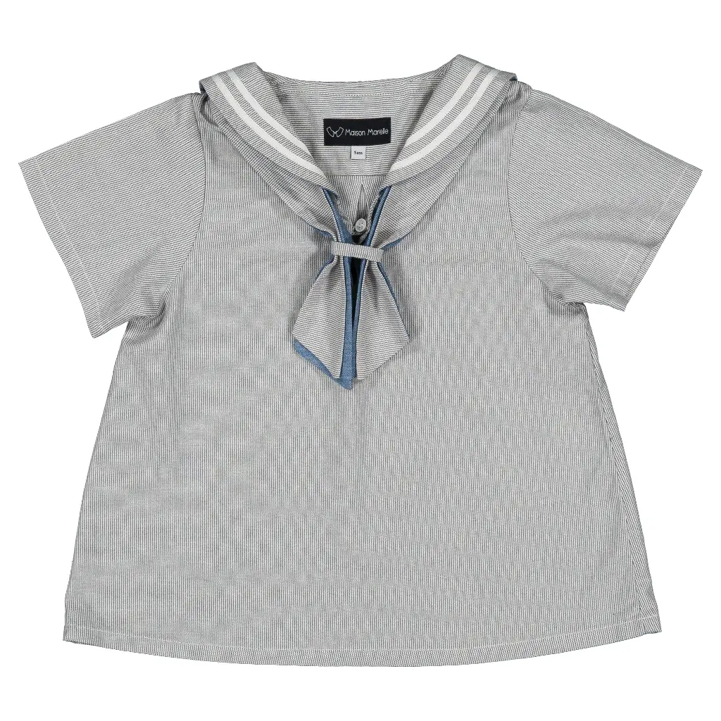 Blouse MAHON- fines rayures bleues