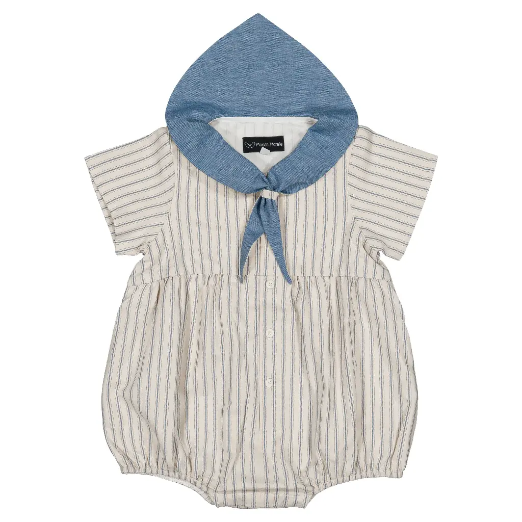 Barboteuse ROI - rayures bleues