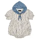 Barboteuse REINE - rayures bleues 