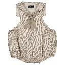 Barboteuse VIGNY - fines rayures taupe
