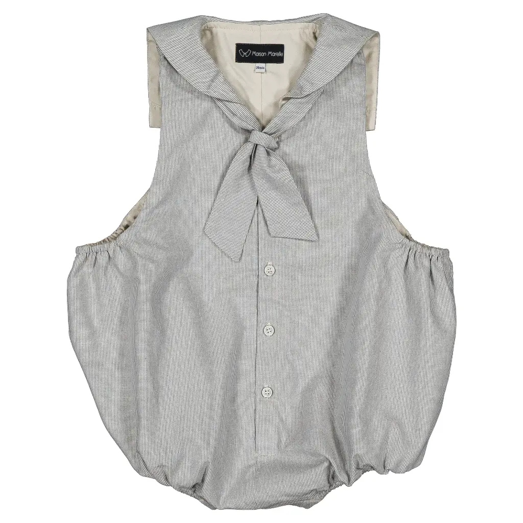 Barboteuse VIGNY - fines rayures bleues