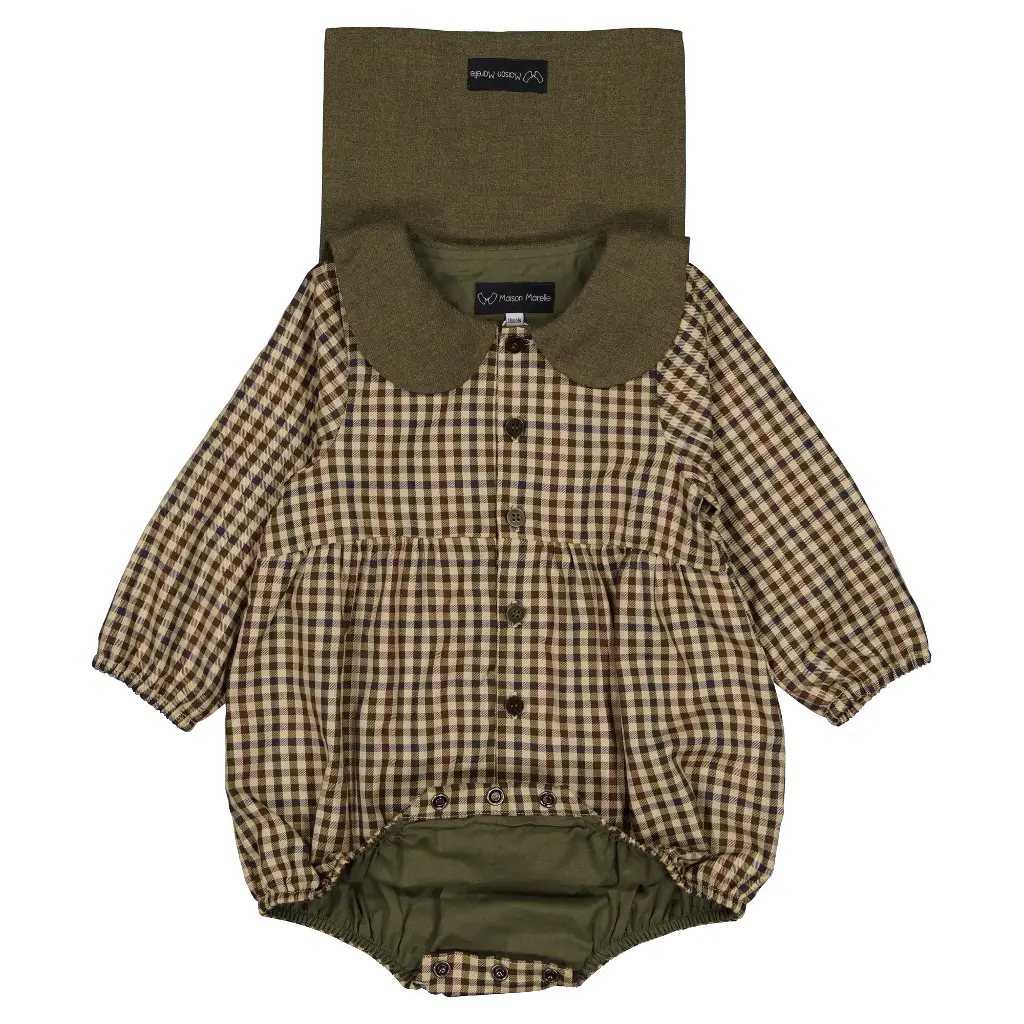 Barboteuse BAC - vichy vert 