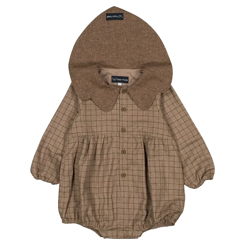 Barboteuse NEUILLY- carreaux marron
