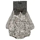 Barboteuse BAC - vichy gris&beige