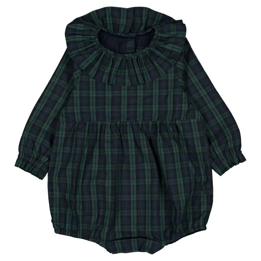 Barboteuse DUPLEIX - tartan bleu