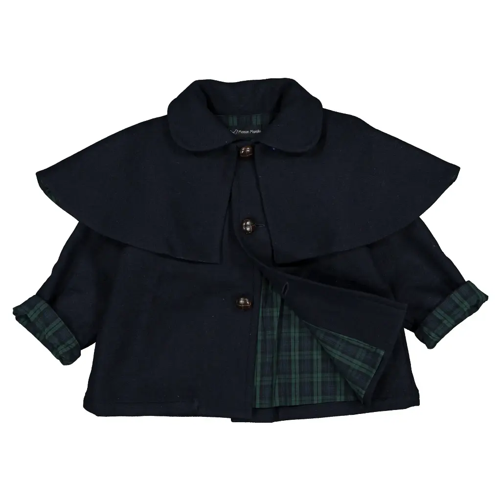Manteau SHERLOCK- lainage bleu 