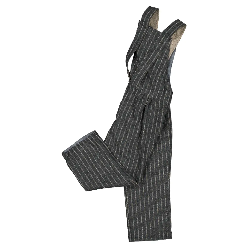 Pantalon LEBON-  laine rayé gris