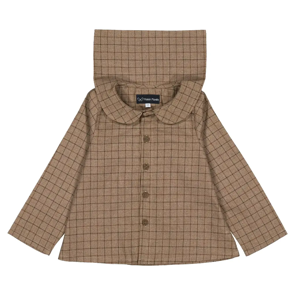 Blouse MONCEAU- carreaux marron