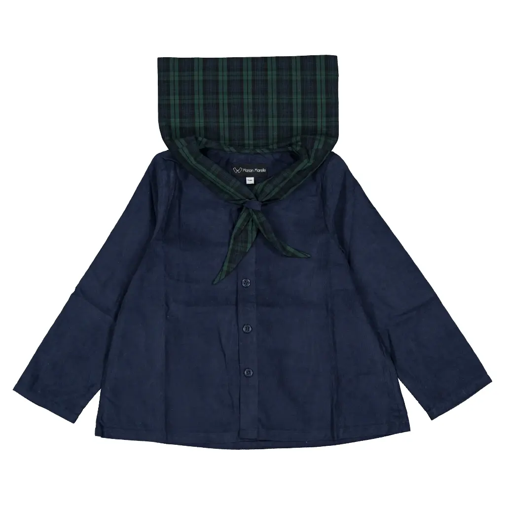 Blouse MONGE- velours bleu