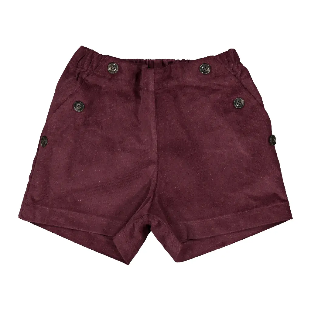 Short SUFFREN - velours bordeaux
