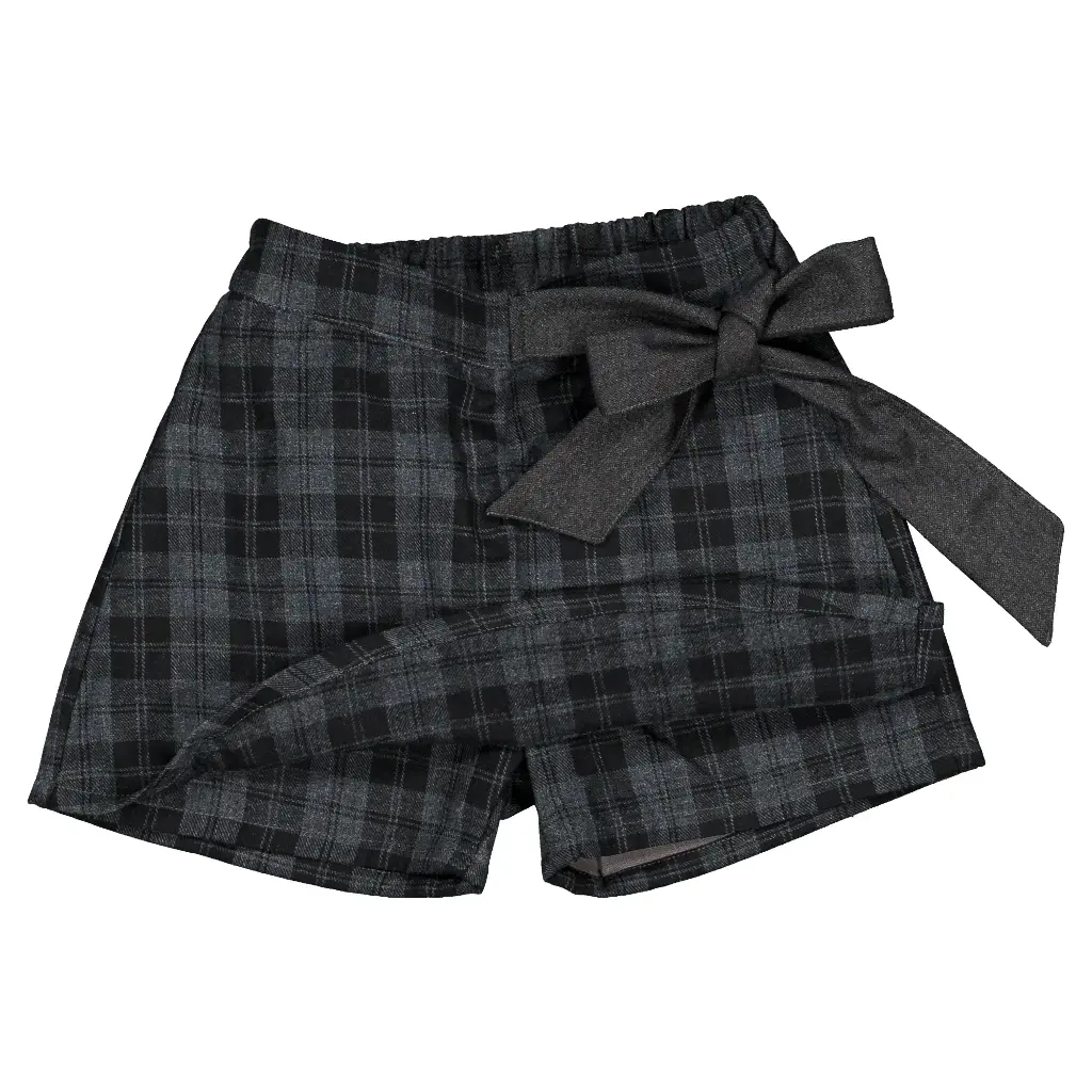 Jupe-short PLEYEL -  tartan gris