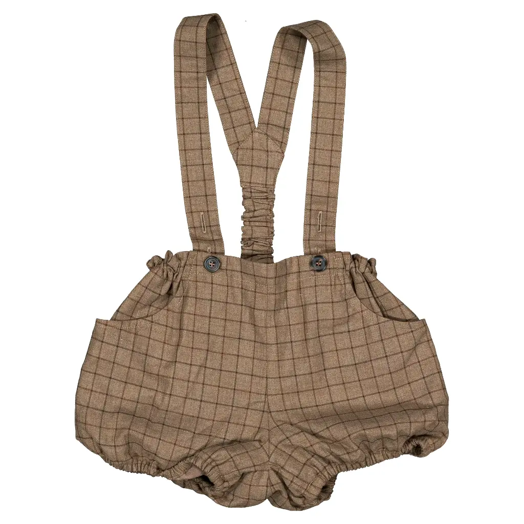 Bloomer à bretelles TERNES- carreaux marron