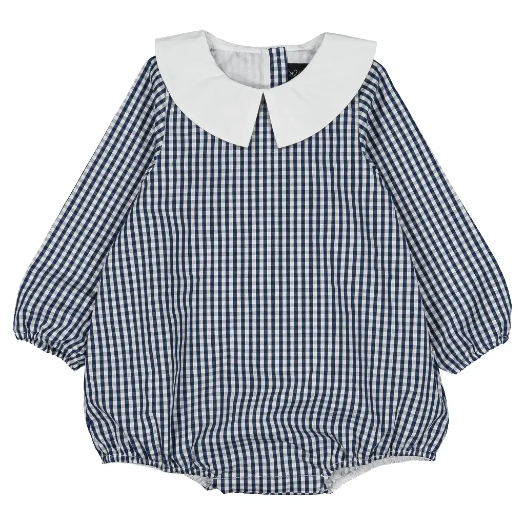 Barboteuse RAPHAEL-vichy bleu&blanc