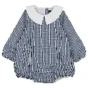 Barboteuse RAPHAEL-vichy bleu&blanc