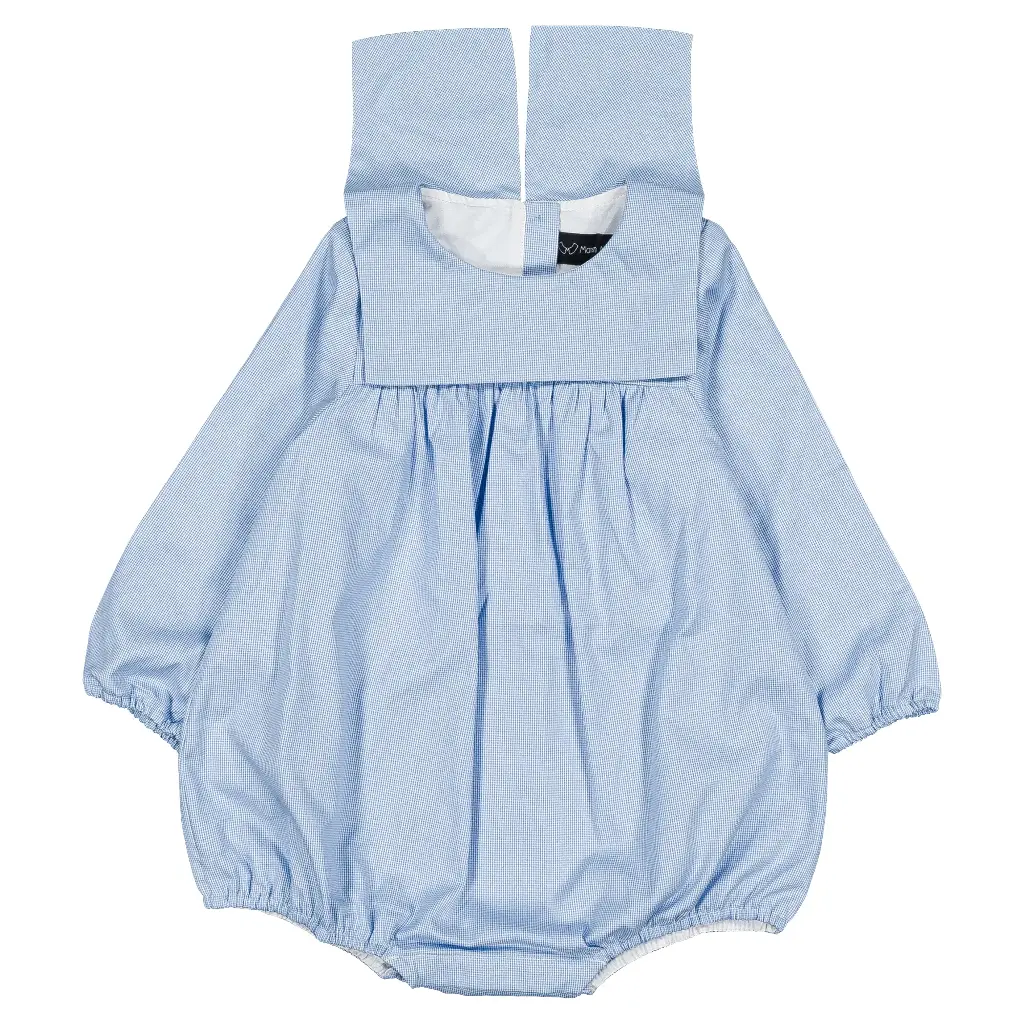 Barboteuse BOURBON- bleue col marin
