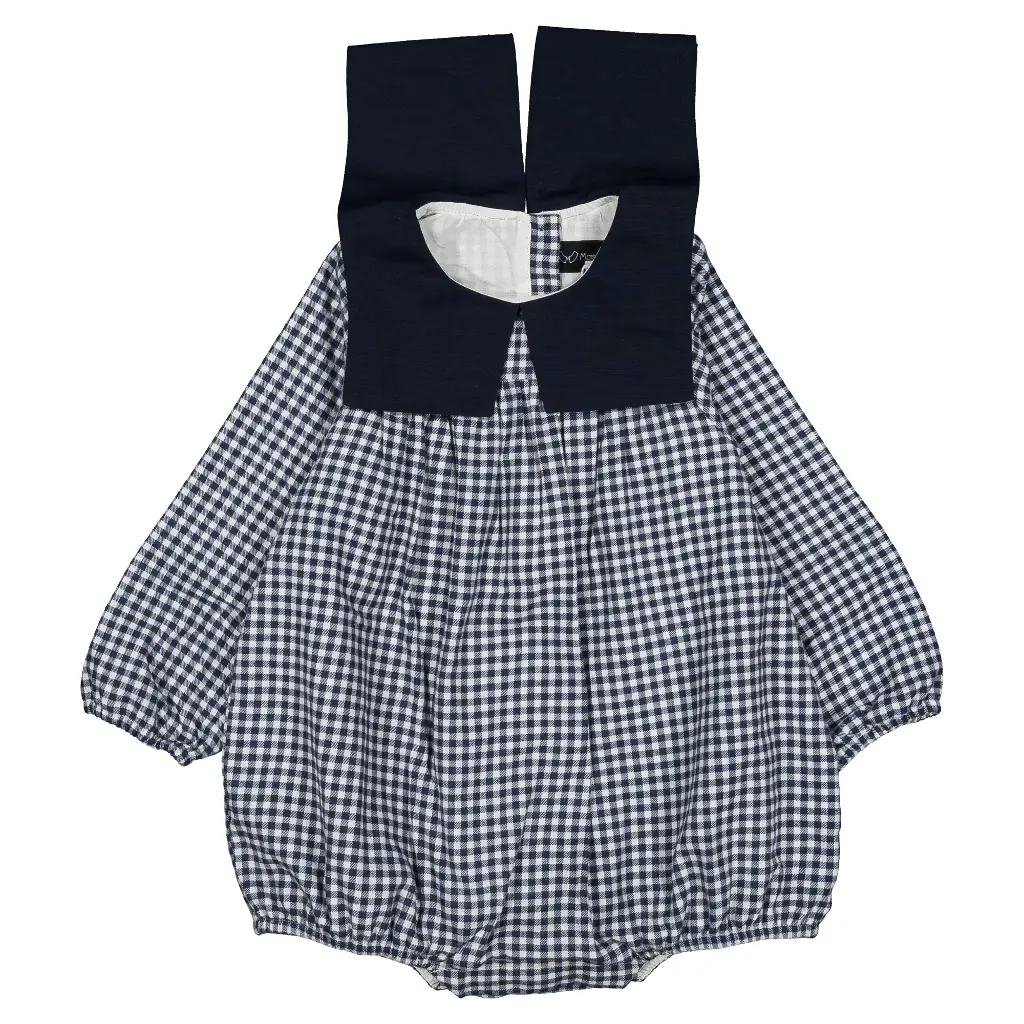 Barboteuse BOULBI- vichy col marin navy