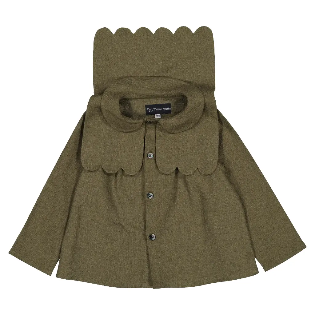 Blouse GRENELLE-  flanelle vert