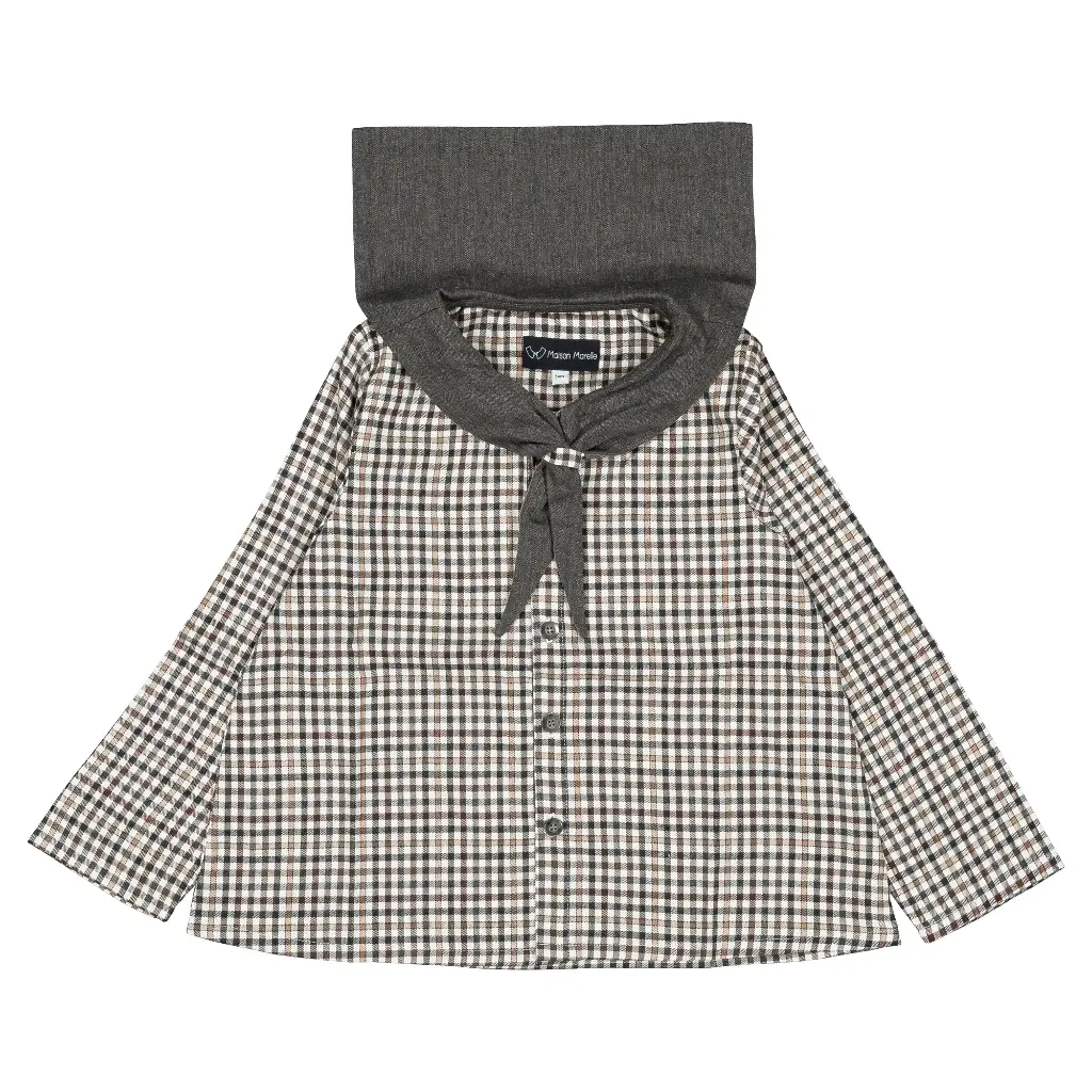 Blouse MONGE- vichy col gris