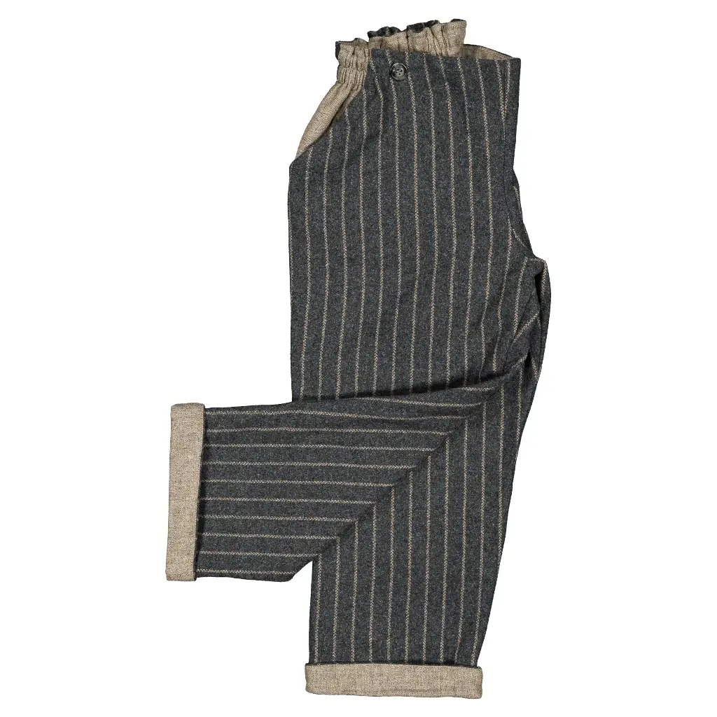 Pantalon LEBON-  laine rayé gris