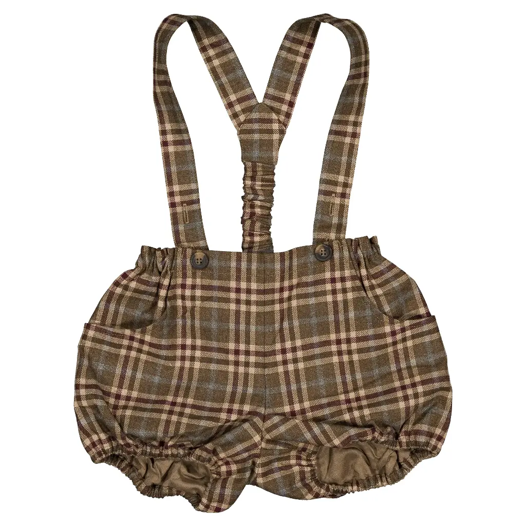 Bloomer à bretelles TERNES-  tartan marron