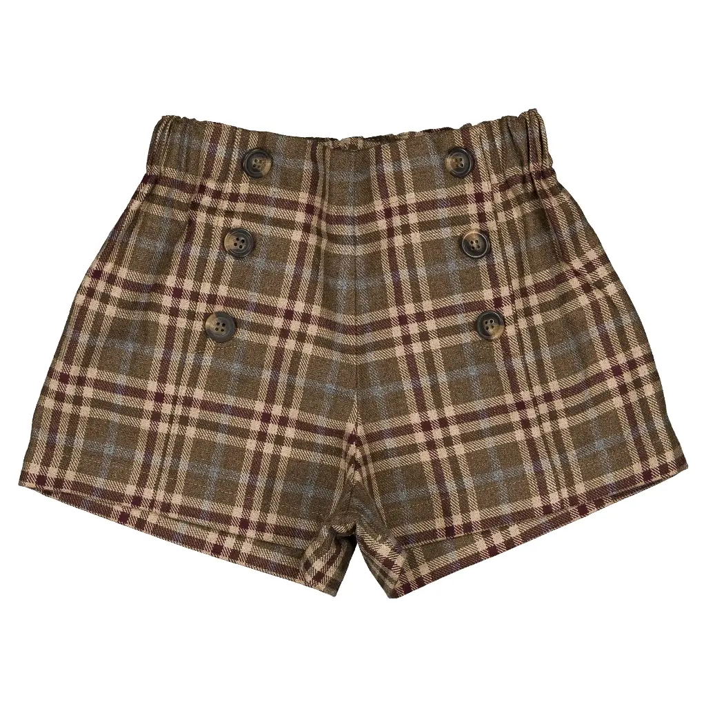 Short SEVRES -  tartan marron