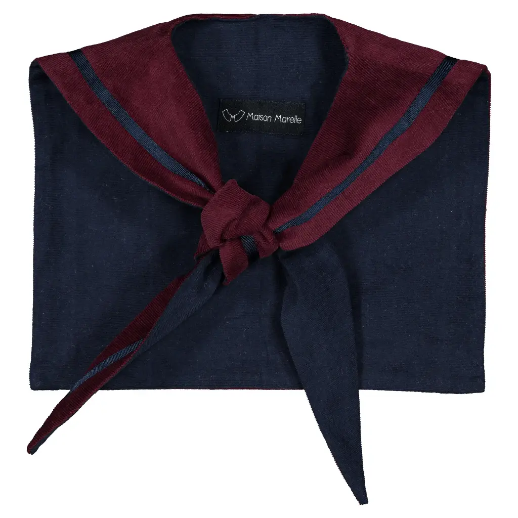 col marin IENA - velours bordeaux réversible