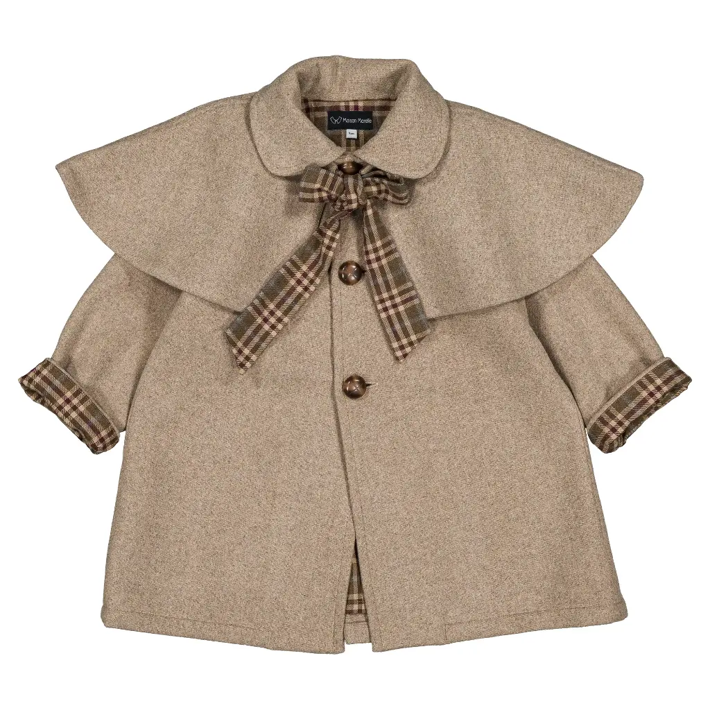 Manteau long DARCY- lainage nougat