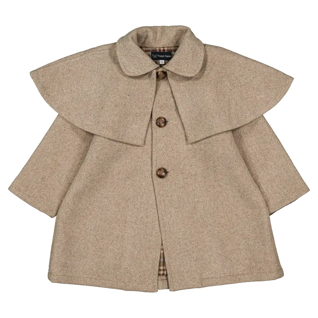 Manteau long SHERLOCK- lainage nougat