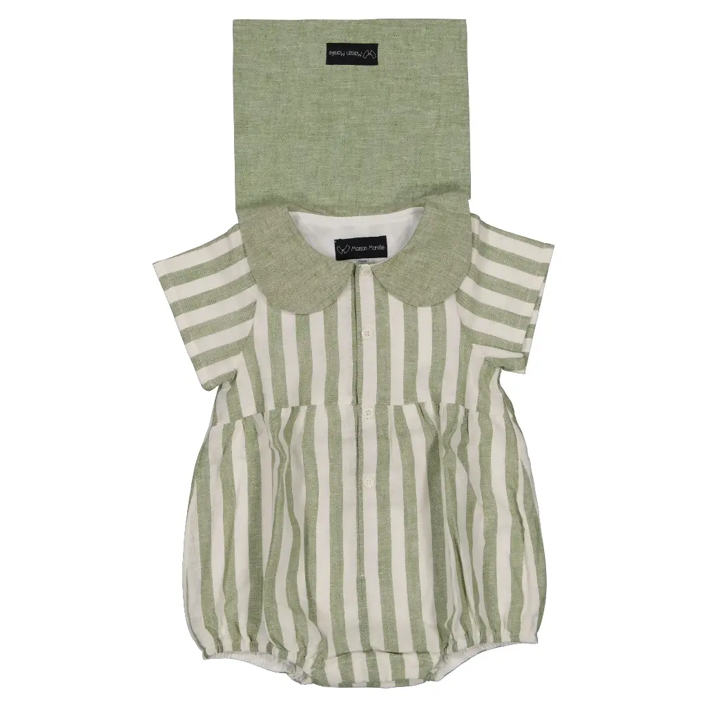 Barboteuse BAC - rayures vertes