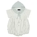 Barboteuse ROI - rayures menthe