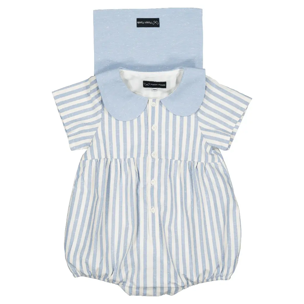 Barboteuse BAC - rayures bleues