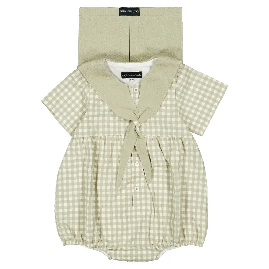 Barboteuse CAMBON - vichy vert