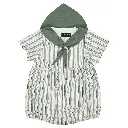 Barboteuse ROI - rayures vertes