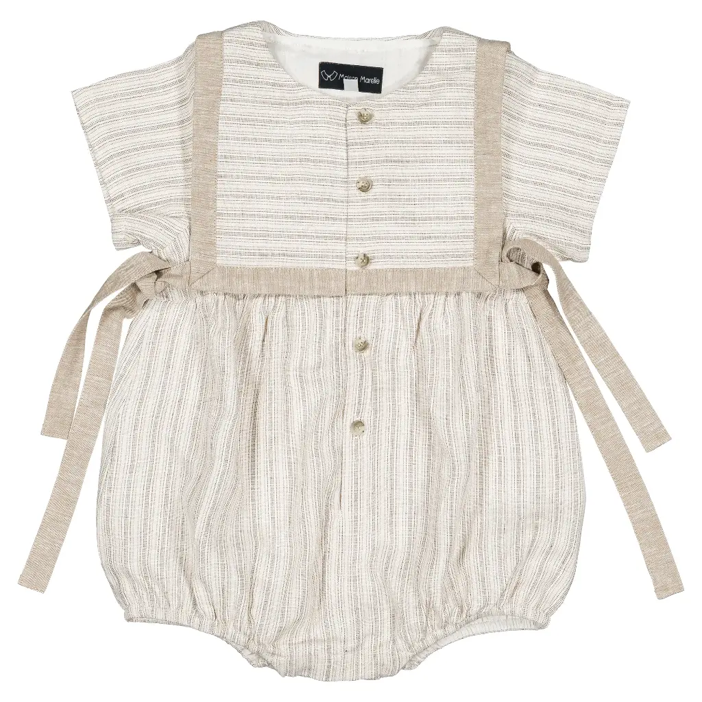 Barboteuse ALMA - rayé beige