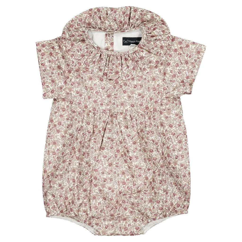 Barboteuse DUPLEIX - fleuris rose