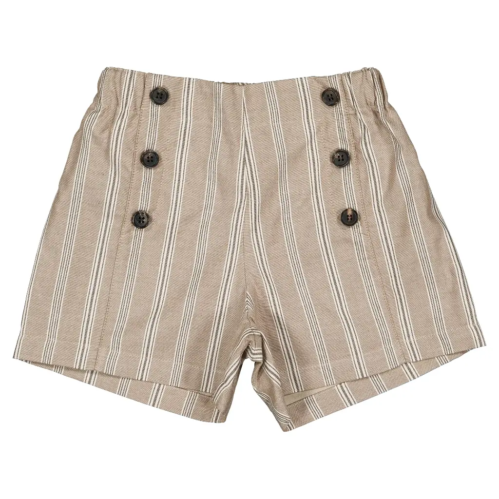 Short SEVRES - rayé beige foncé