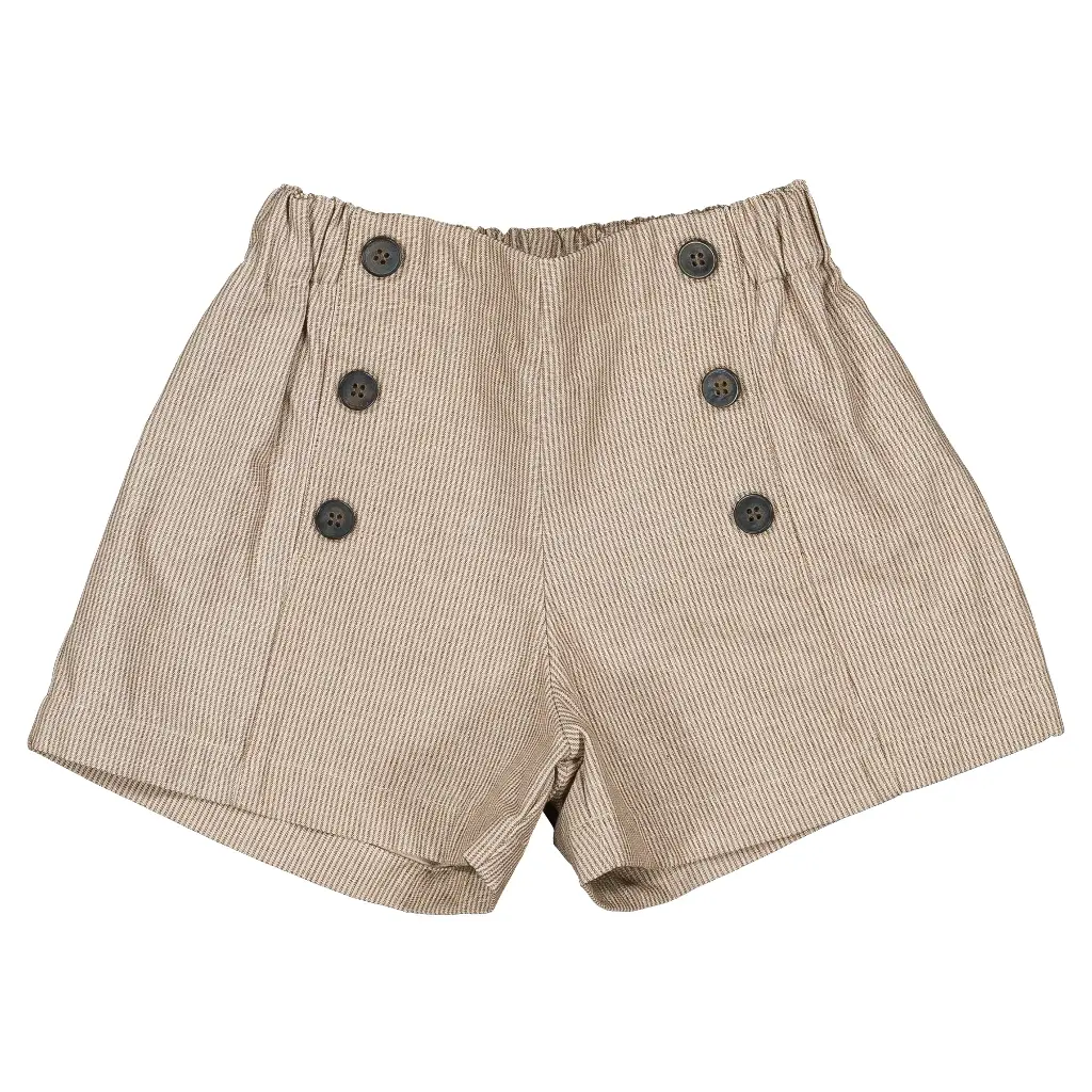 Short SEVRES - fines rayures beige