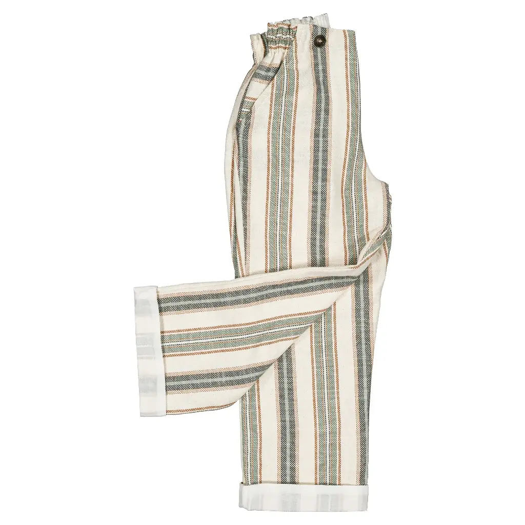 Pantalon LEBON-  maxi rayé vert