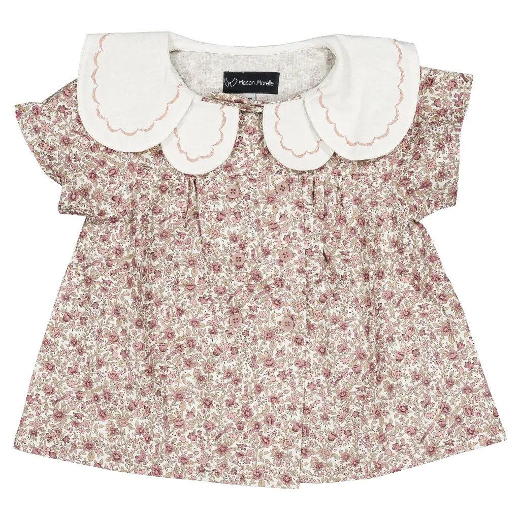 Blouse NOLLET- fleurs roses
