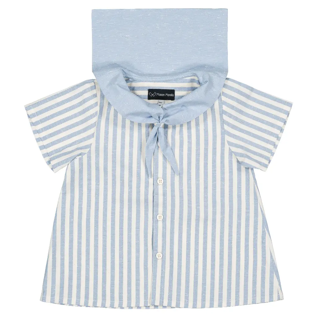 Blouse MONGE- rayé bleu transat